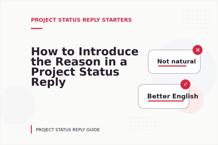How to Introduce the Reason in a Project Status Reply