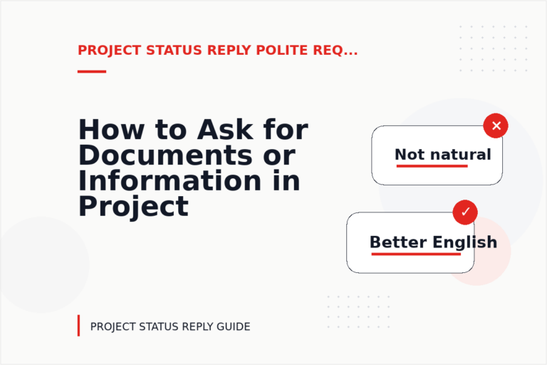 How to Ask for Documents or Information in Project Status Reply English