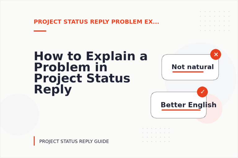 How to Explain a Problem in Project Status Reply English
