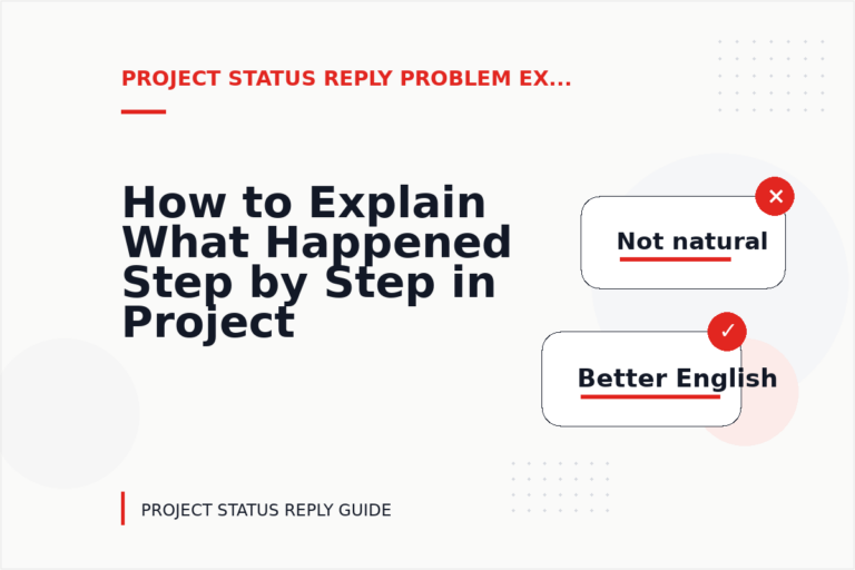 How to Explain What Happened Step by Step in Project Status Reply English