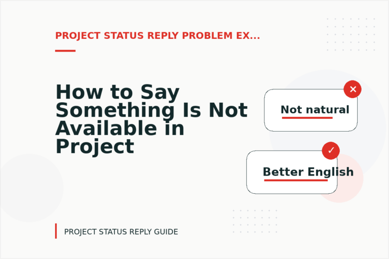 How to Say Something Is Not Available in Project Status Reply English